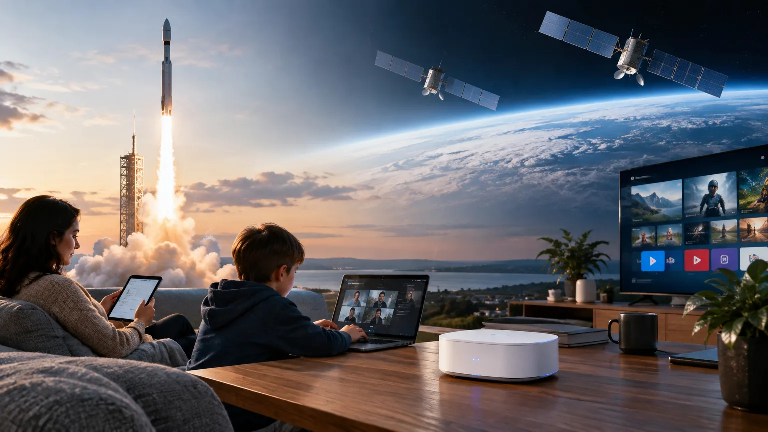 AI ilustrace k tématu: Amazon Leo chce podle Broadband Breakfast konkurovat Starlinku balíčky služeb
