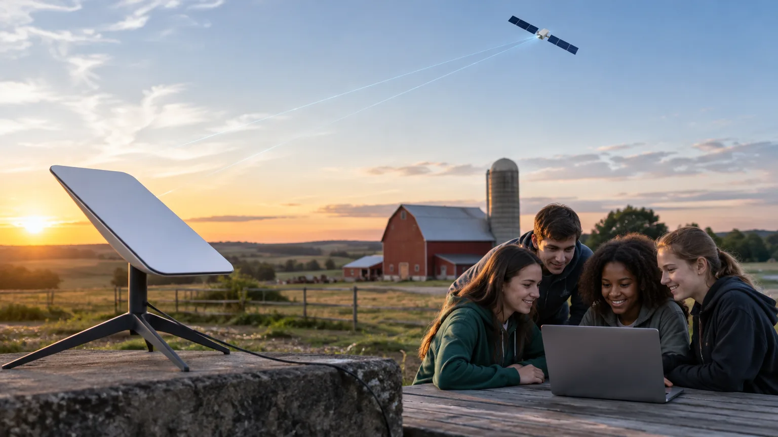 AI ilustrace k tématu: Podle KWQC Starlink a National 4-H Council rozšiřují připojení v Iowě