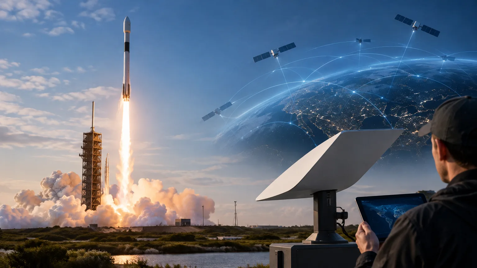 AI ilustrace k tématu: SpaceX oznámila dohodu o 800MHz spektru pro Starlink Mobile, uvádí BGR