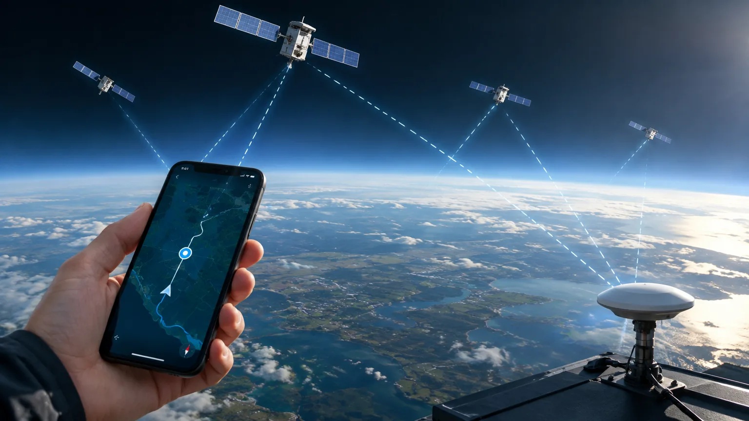 AI ilustrace k tématu: Studie popisuje první využití signálů Starlink Direct-to-Cell pro navigaci